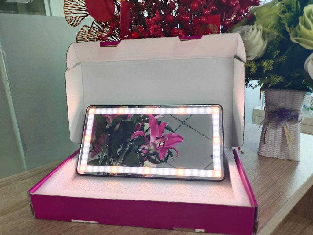 مرآة الزينة المضيئة LED لحاجب شمس السيارة