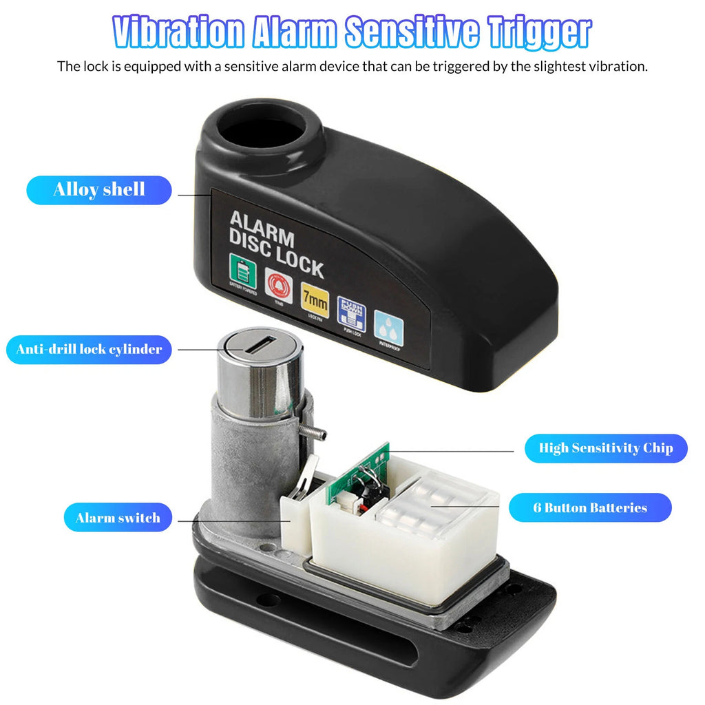 .Locks قرص إنذار وقفل كابل تذكير من الدرجة العالمية 110 ديسيبل (جميع الألوان المختلطة)